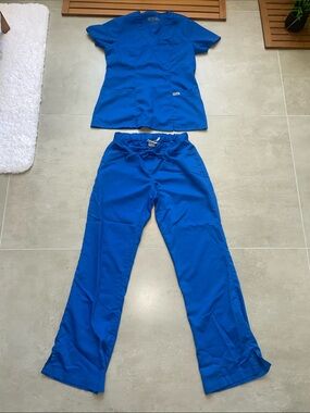 Grey's Anatomy Women's SCRUBS! Size: SMALL Royal Blue TOP & Scrub Pants!!
